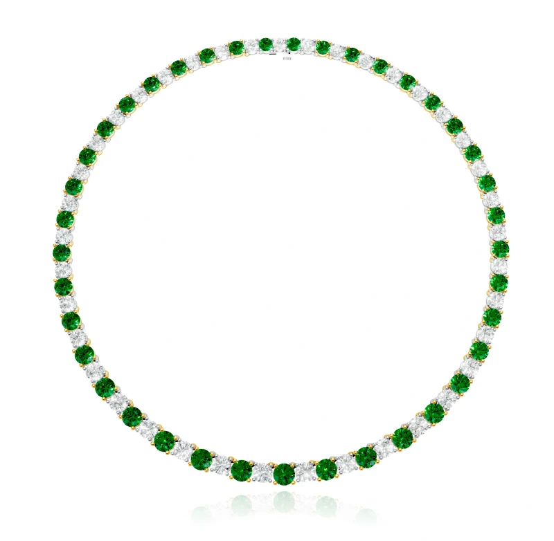 EMERALDS 18.35 CT &  DIAMONDS 13.90 CT NECKLACE (GIA)