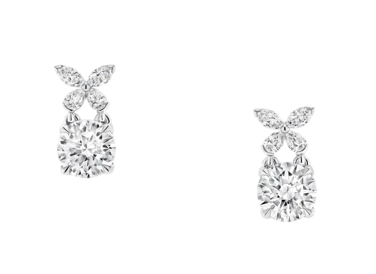 Classic Butterfly Round Diamond 0.50 - 0.50 ct F/VVS Earrings (GIA)