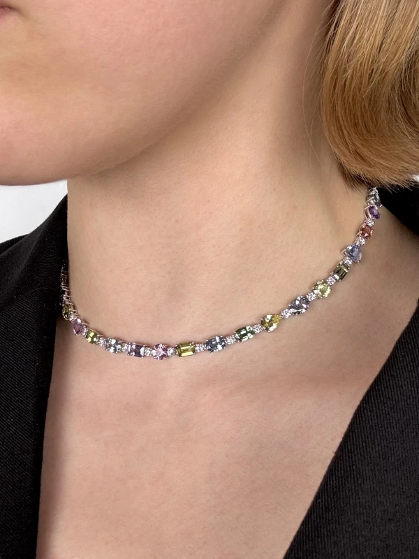 RalfDiamonds MULTICOLOR SAPPHIRE NECKLACE RFD33.15CT 3