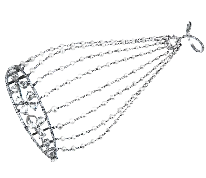 Earrings without a brand PEARL AND DIAMONDS BRACELET NNP&D 1