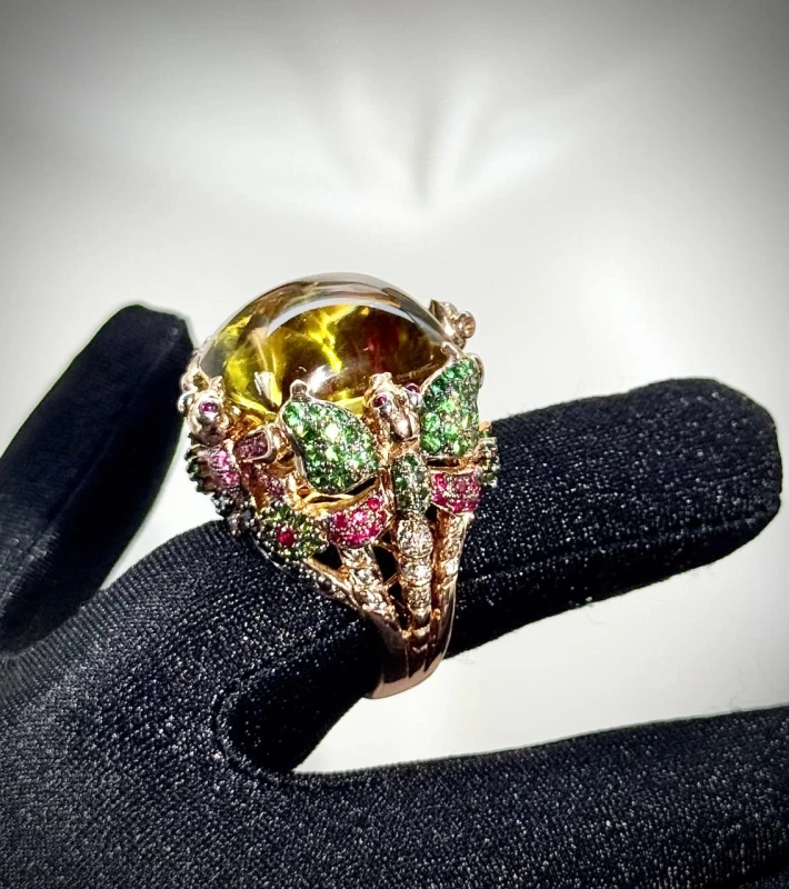 RalfDiamonds MULTI COLOR GEMSTONES COCTAIL RING LIMITED EDITIONS 6