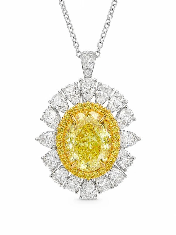 OVAL DIAMOND 3.72 CT FANCY LIGHT YELLOW/VS1 PENDANT (GIA)