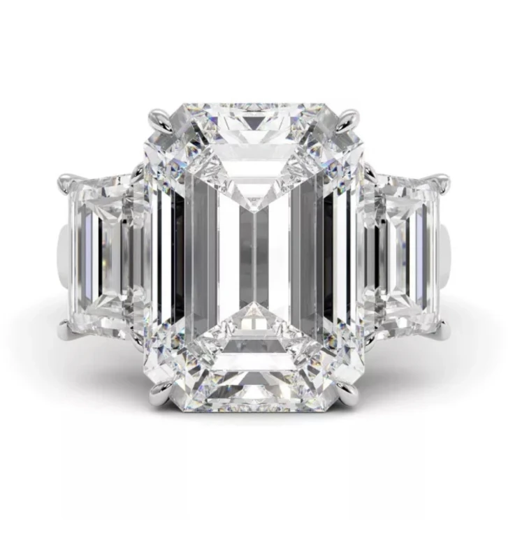 EMERALD DIAMOND 4.01 CT M/SI1 RING (GIA)