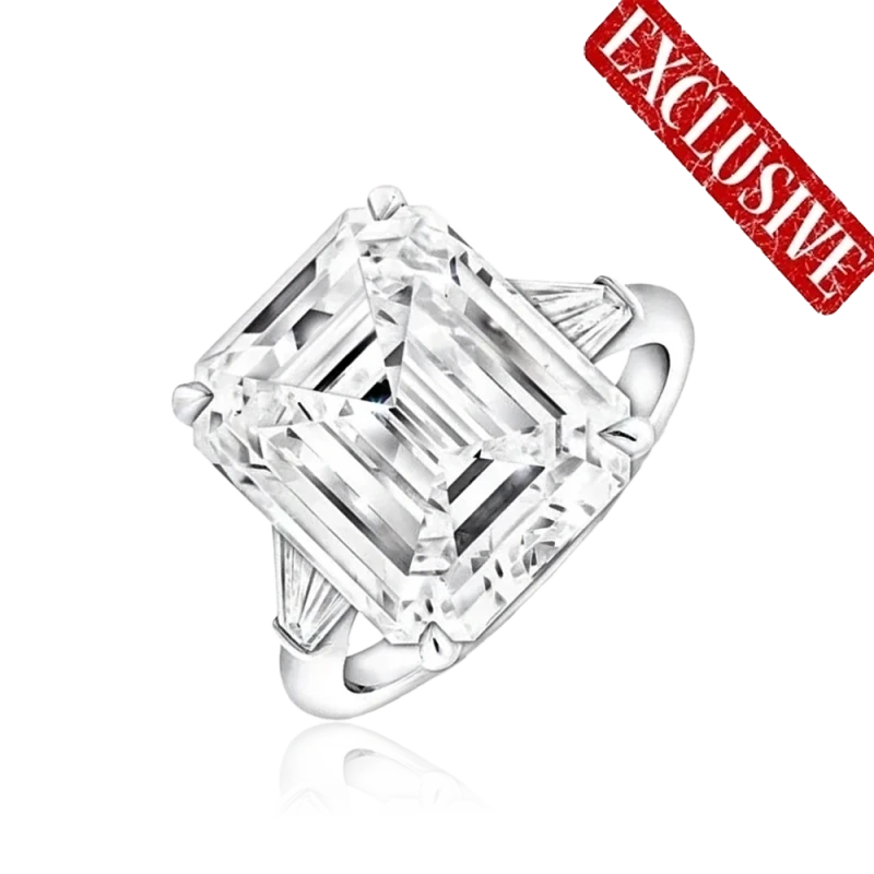 SQUARE EMERALD 11.03 CT I/VS1 RING (GIA)