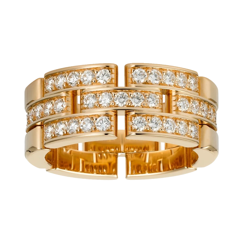 MAILLON PANTHÈRE 3 HALF DIAMOND-PAVED ROWS (SIZE 53)