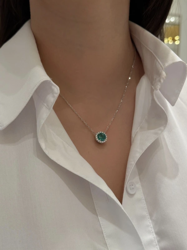 DeRosa WHITE GOLD EMERALD AND DIAMONDS PENDANT N414230 5