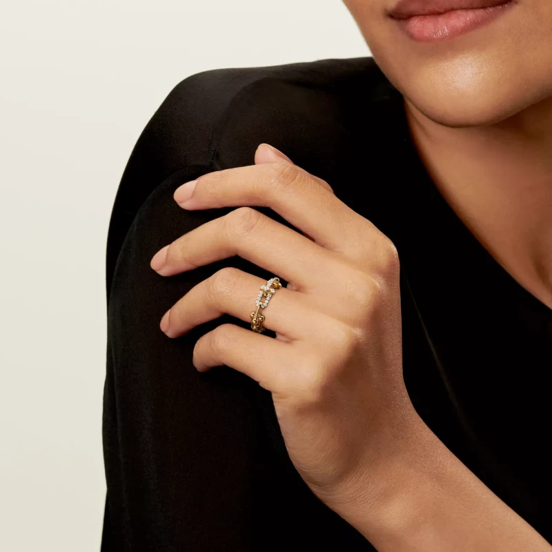 Tiffany & Co Tiffany HardWear Small Link Ring in Yellow Gold with Diamonds (SIZE 55) 72743830 3
