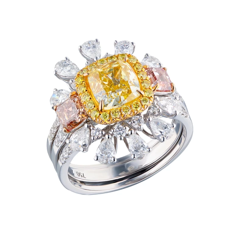 DIAMOND RING 2.01 CT FANCY INTENSE YELLOW/VS2 (GIA)