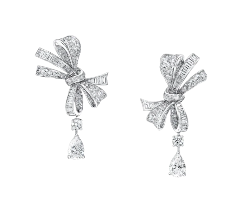 Graff Tilda's Bow Classic Diamond Drop Earrings RGE1276 1