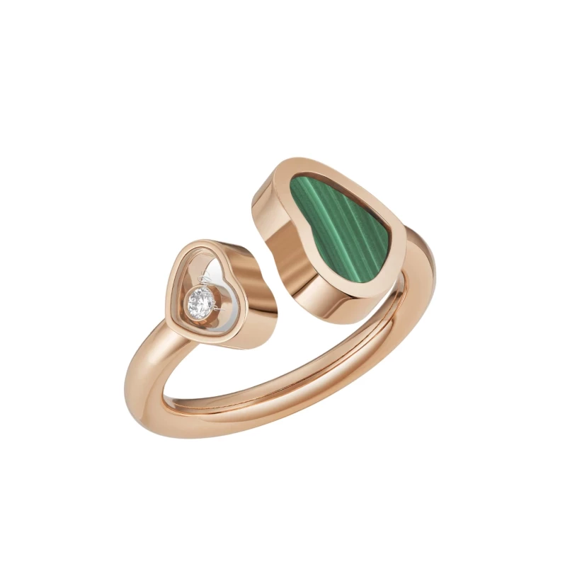 HAPPY HEARTS MALACHITE RING, ROSE GOLD (NEW)