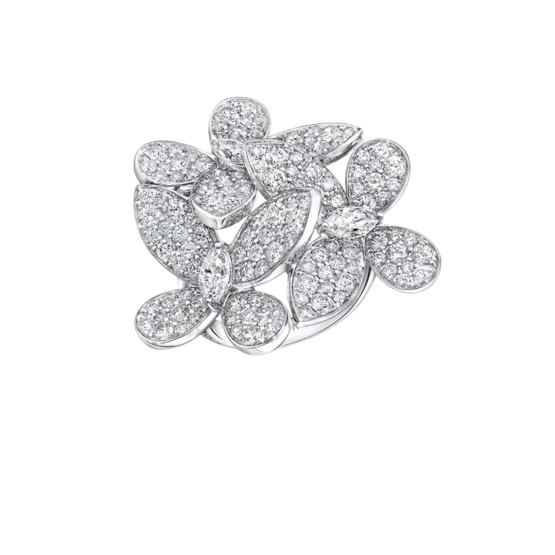 Triple Pavé Butterfly Diamond Ring (SIZE 52)