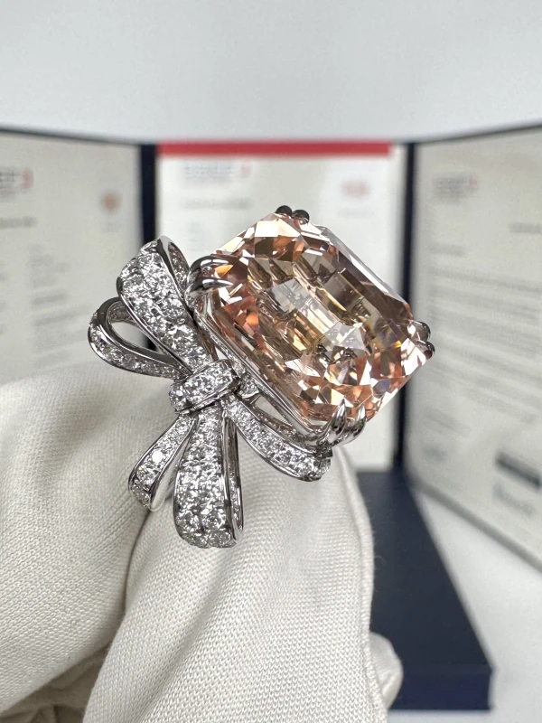 Earrings without a brand PADPARADSCHA SAPPHIRE 17.17 CT RING (SSEF) PADPARADSCHA 17.17 CT 5