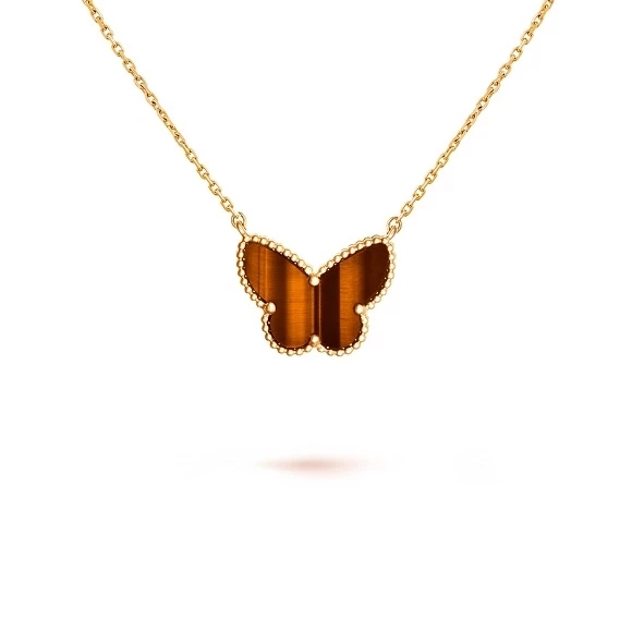 LUCKY ALHAMBRA BUTTERFLY PENDANT, TIGER EYE