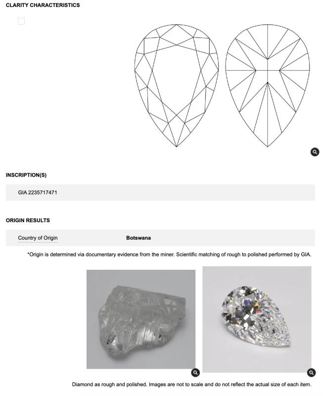 Earrings without a brand PEAR DIAMOND RING 10.13 CT D/FL  (GIA) 10.13 CT 04931 3