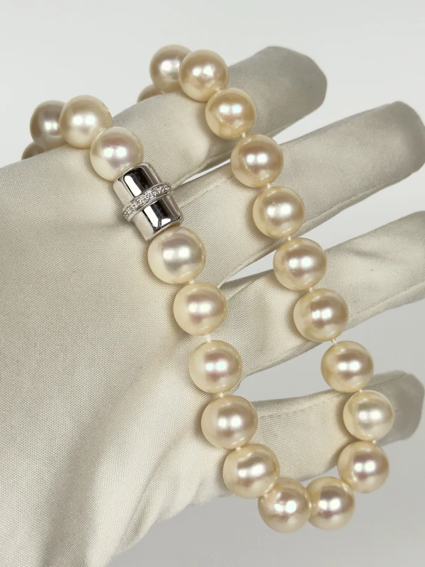 RalfDiamonds PEARL 11.8 - 13.21 mm & DIAMONDS NECKLACE RD11.8-13.21 4