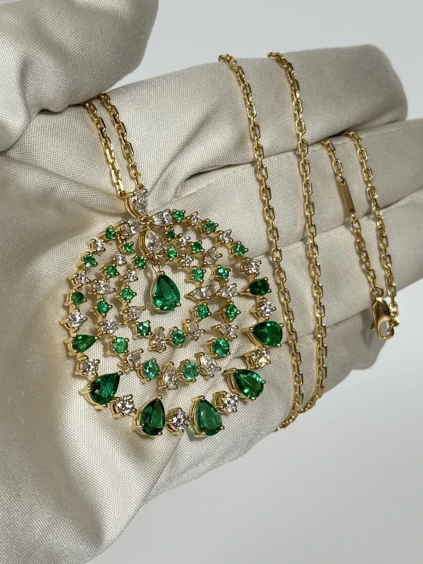 DeRosa EMERALD & DIAMOND NECKLACE N24498996B 4