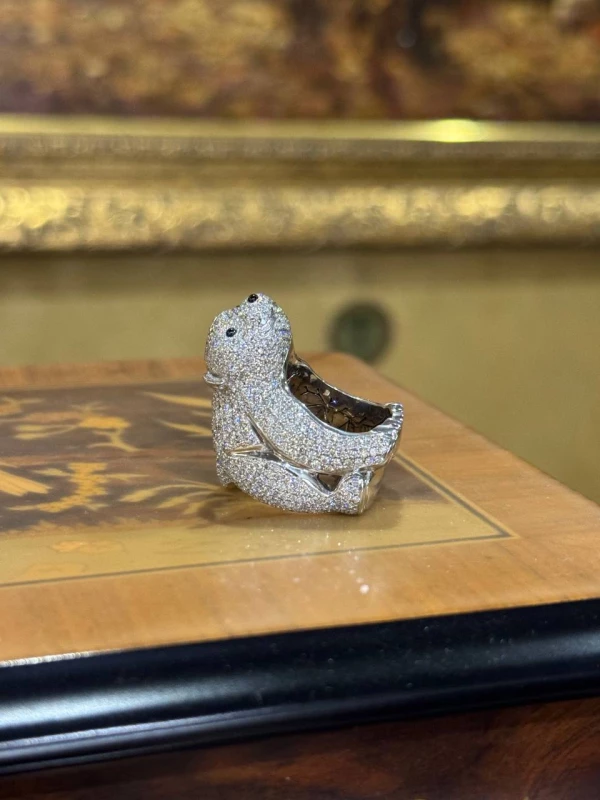 RalfDiamonds POLAR DIAMOND BEAR RING 6.00 CT WHITE GOLD RDR BEAR 4