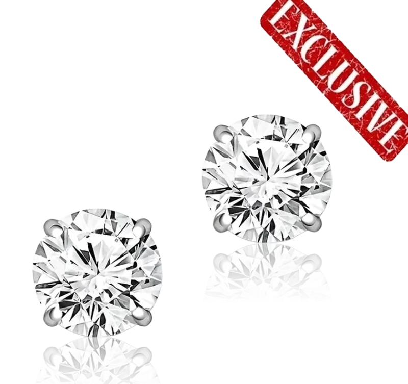 ROUND DIAMOND 5.06 - 5.00 CT F/VS1-VS2 EARRING (GIA)