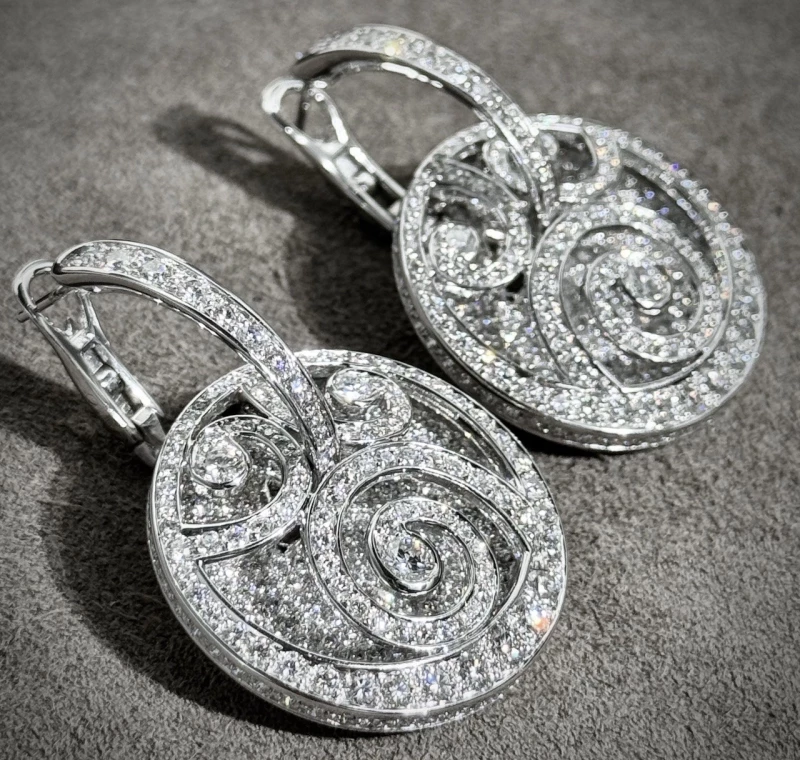 GRAFF DIAMOND SWIRL EARRINGS DIAMOND ON DIAMOND (10.88 CT) GRAFF VIP 160824 3