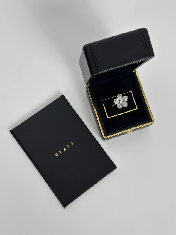 GRAFF WILD FLOWER LARGE PAVÉ DIAMOND RING (SIZE 54) RGR852 5