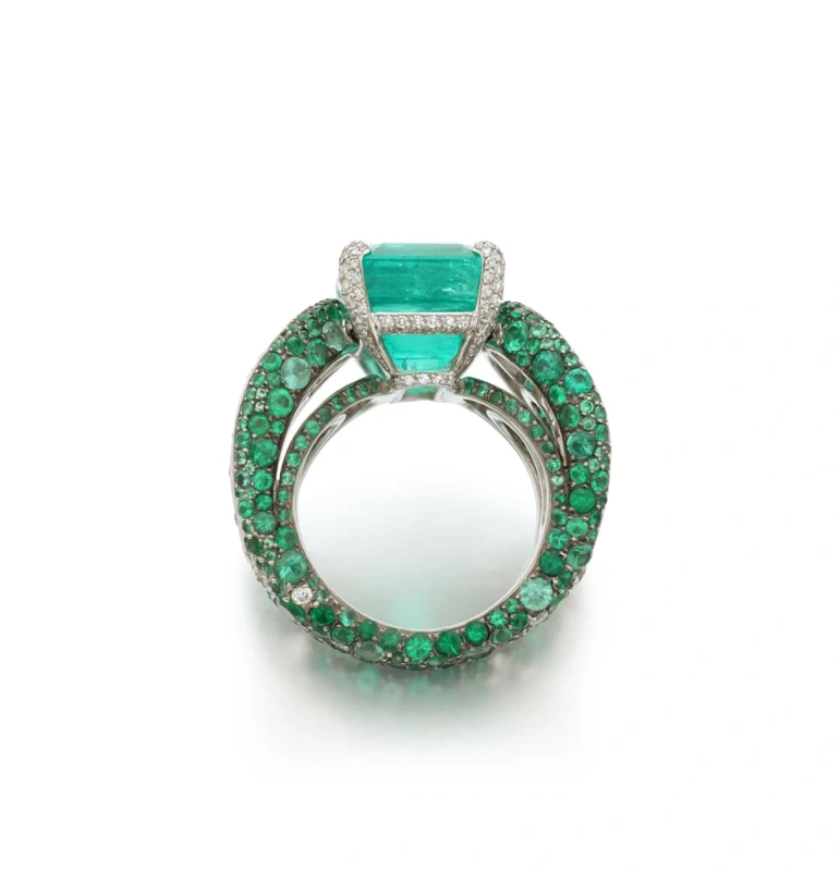 De Grisogono HIGH JEWELRY COLOMBIA GREEN EMERALD 14.002 CT RING (SSEF CERTIFIED) 282455 2