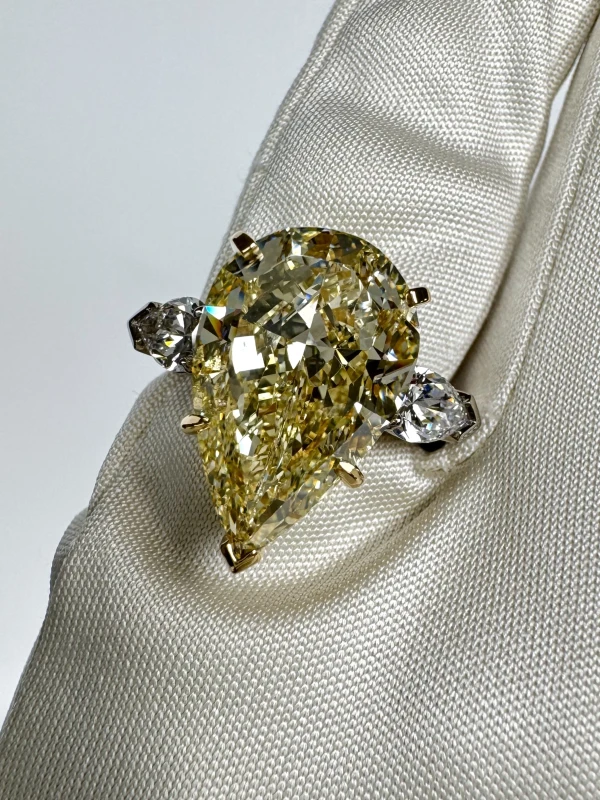 Earrings without a brand PEAR DIAMOND 10.02 CT Y to Z/VS2 RING (GIA) NN10.02-885 5