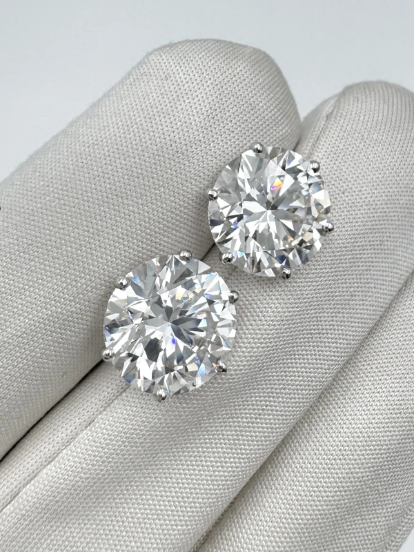 No name ROUND DIAMOND 5.39-5.30 CT E/VVS2 EARRINGS (GIA) EXEXEX nn5.39-5.30 E/VVS2 5