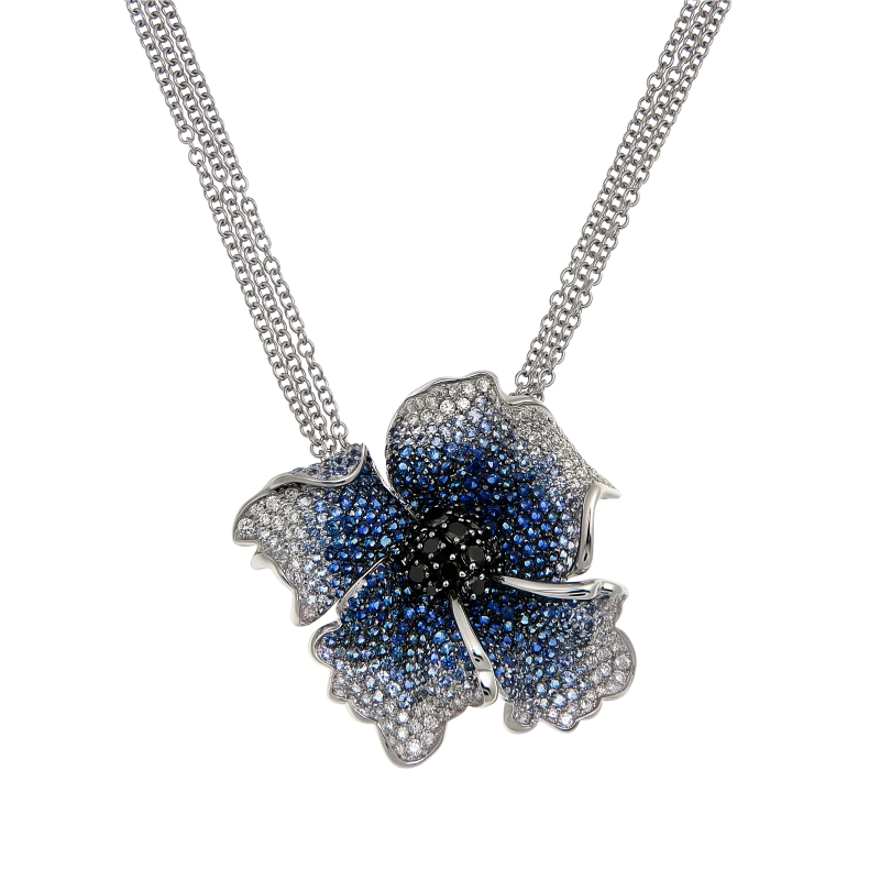 FLOWER SAPPHIRE PENDANT
