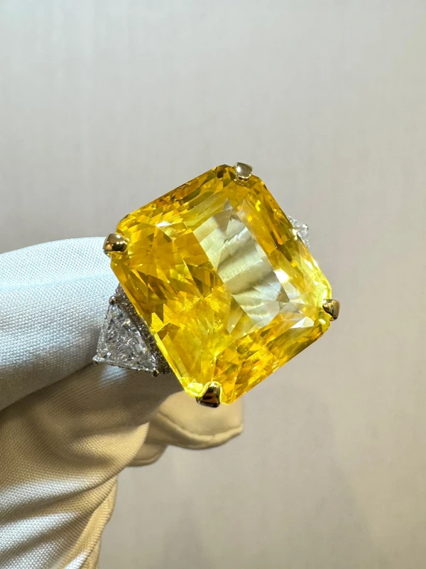 СЕРЬГИ NO NAME YELLOW  SAPPHIRE 61.47 CT RING (SIZE 56) NN2015 4