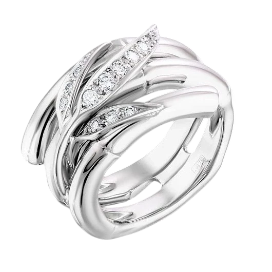 BAMBU WHITE GOLD DIAMOND RING (SIZE 55)