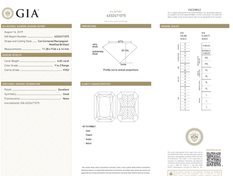 No name С БРИЛЛИАНТОМ 11.28 CT W to X RANGE/SI1 NN6.02Y-Z 2