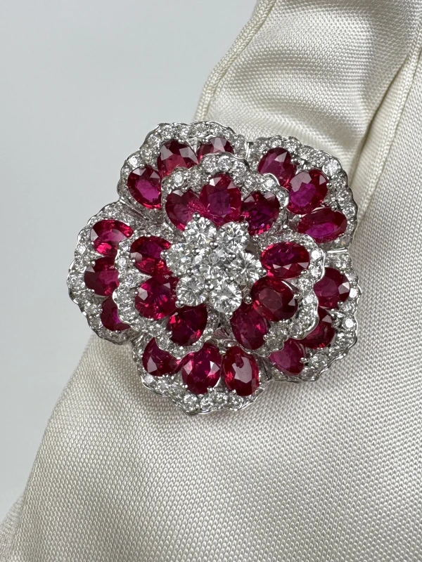 Earrings without a brand COCKTAIL RUBY RING (SIZE 53) NN3217 4