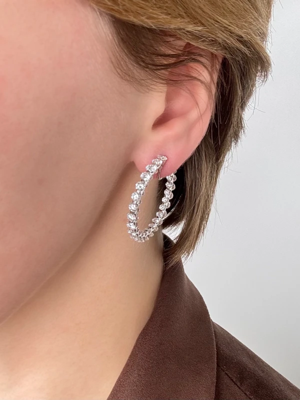 Mercury CLASSIC HOOP DIAMOND EARRINGS, 10.39 CT ME21259/WG/HP5.00 5