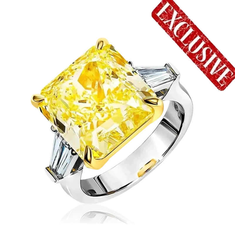 RADIANT DIAMONDS 15.53 CT FANCY YELLOW/VS1 RING (GIA)