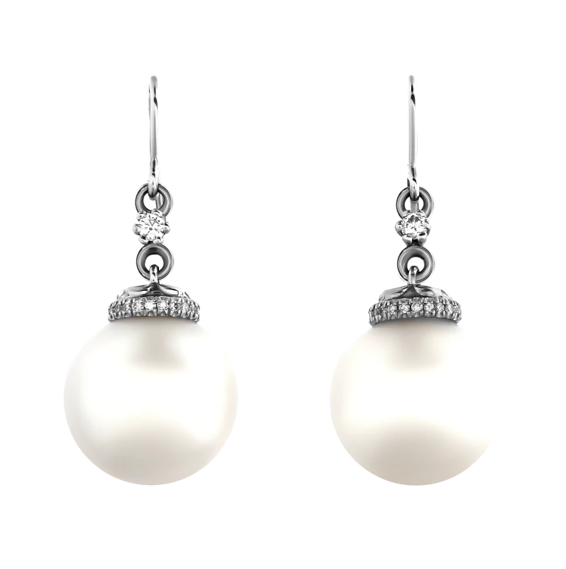 Earrings without a brand PEARL AND DIAMOND SET NN1527 3