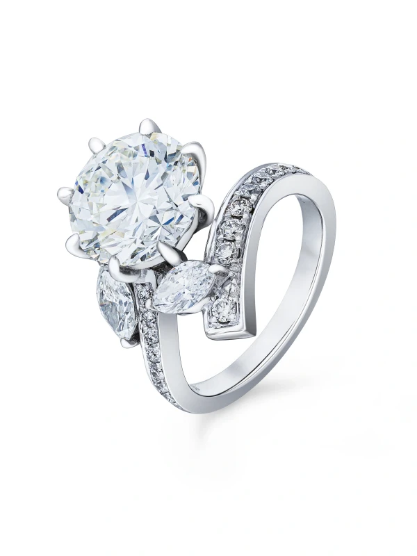 ROUND DIAMOND 4.03 CT K/SI1 RING (GIA)
