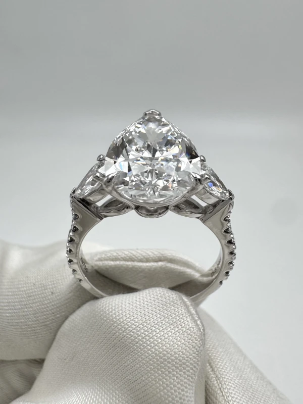 Earrings without a brand PEAR DIAMOND 5.04 CT E/FLAWLESS RING (GIA) EXEX 419-5.04 6
