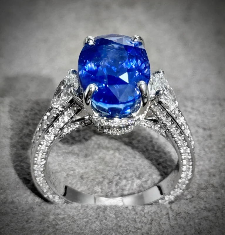 No name КОЛЬЦО С САПФИРОМ 9.07 CT (ROYAL BLUE, NOT HEATED) 9.07 CT 030824 3