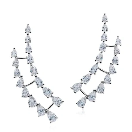 DIAMOND CUFF EARRINGS 4.56 CT
