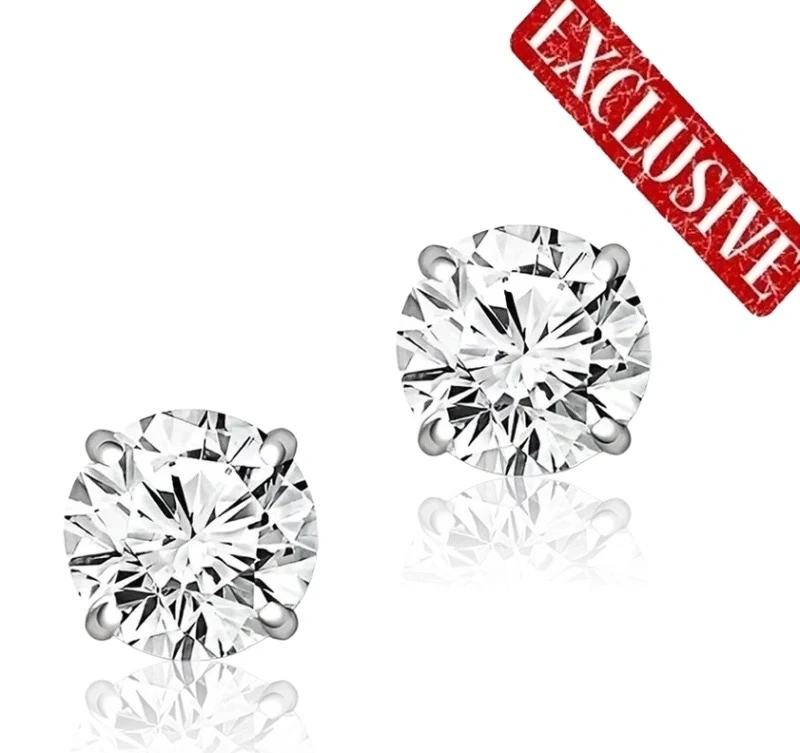 ROUND DIAMOND 5.39-5.30 CT E/VVS2 EARRINGS (GIA) EXEXEX