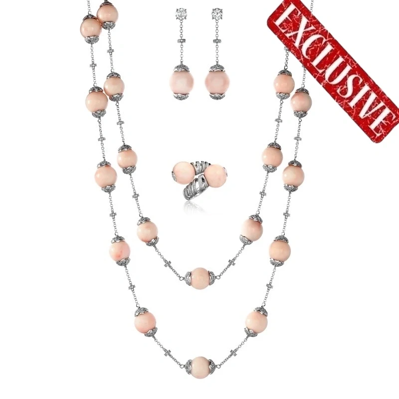 CORAL "Pelle d'Angelo" & DIAMOND SET