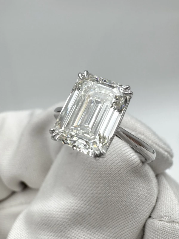 Earrings without a brand EMERALD DIAMOND 3.19 CT J/VS1 RING (GIA) nn3.19ct 5