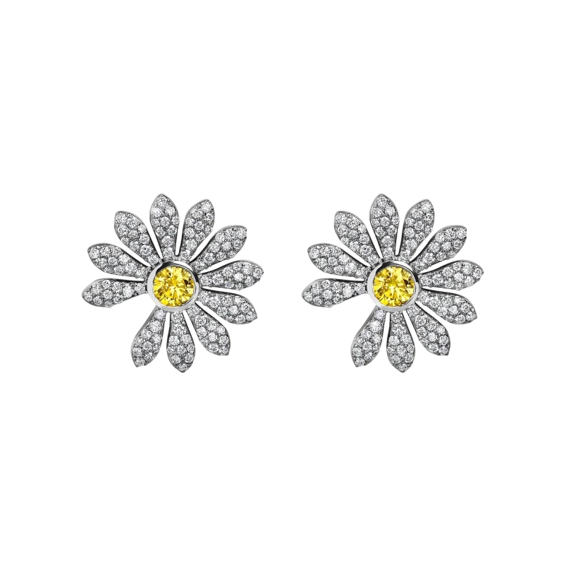 Jacob & Co. X PEACEMINUSONE Yellow Diamond And Pavé Earrings