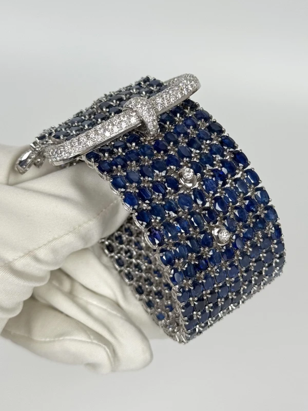 Earrings without a brand OVAL SAPPHIRE 164.99 CT & ROUND DIAMONDS 9.45 CT BRACELET nn16499 3