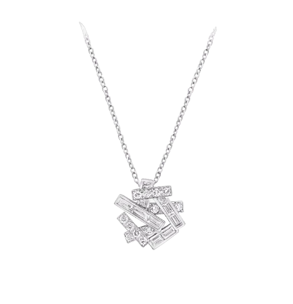 THREADS DIAMOND PENDANT WHITE GOLD SMALL