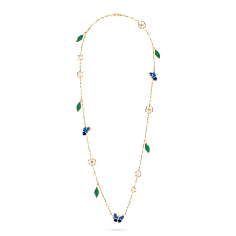 Van Cleef & Arpels. Lucky Spring Butterfly long necklace, 15 motifs VCARPHZW00 3