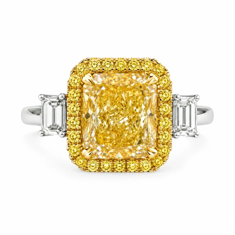 RADIANT DIAMOND 3.01 CT FANCY LIGHT YELLOW/VS1 RING (GIA)