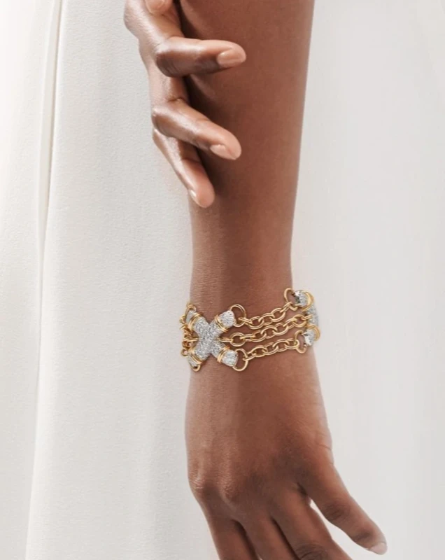 Tiffany & Co X Link Bracelet in Platinum and Yellow Gold 60161703 2