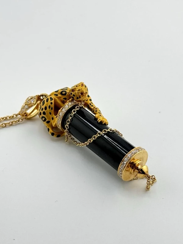 MAGERIT BLACK ONYX LEOPARD NECKLACE 1654.1 3