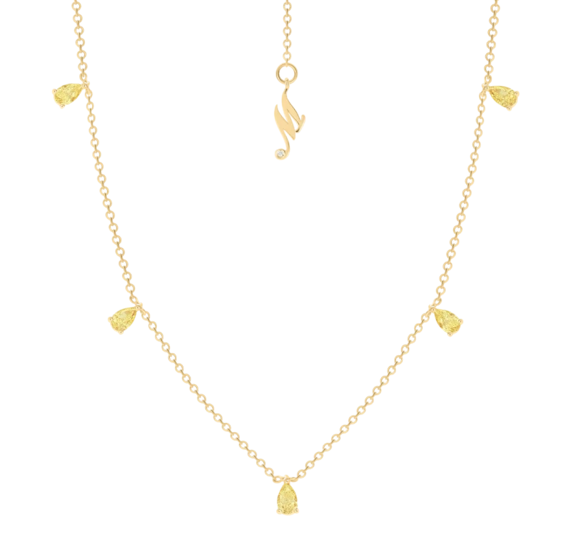 PEAR DIAMOND 1.43 CT FANCY YELLOW/VS NECKLACE